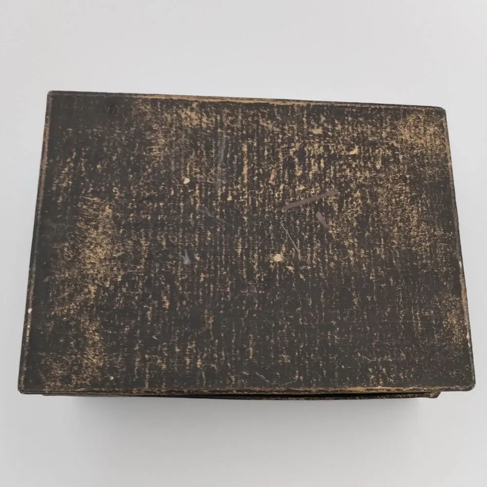 Angel Cherub Gift Box Hard Cardboard Forged Vintage Looking Brown‎ 7x5x3 Inches
